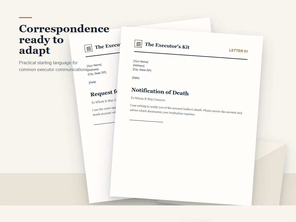 Two adaptable executor correspondence templates